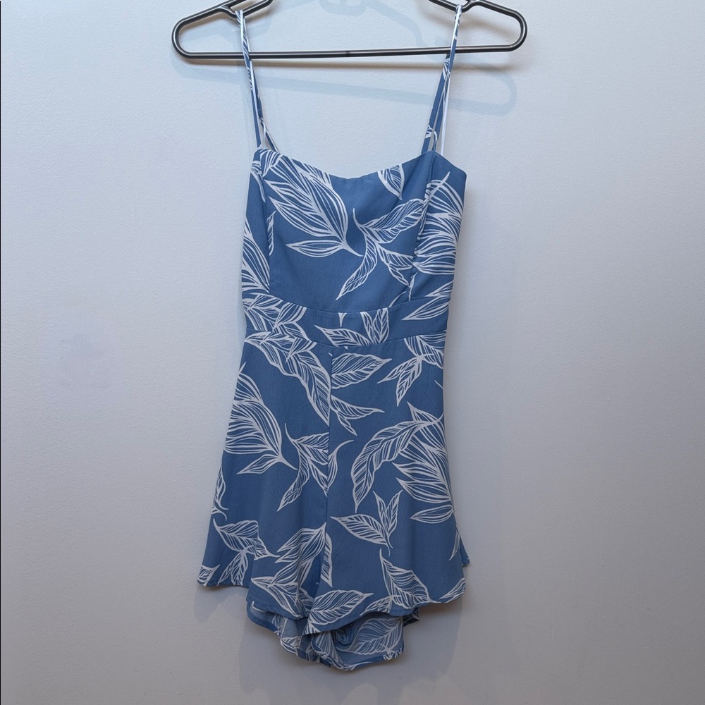 Windsor Kids Blue and White Leaf One Piece Swimsuit